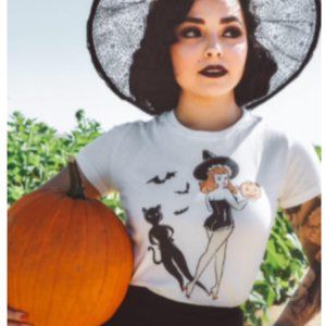 Trick or Treat Tshirt in Cream size S,M,L,XL,2XL H